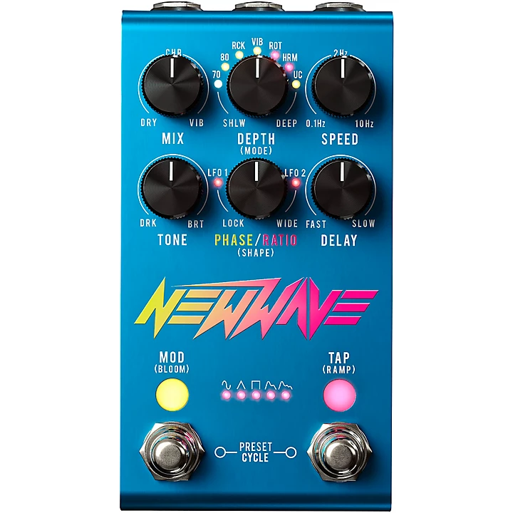 New Wave Stereo Analog Chorus Vibrato Effects Pedal Blue
