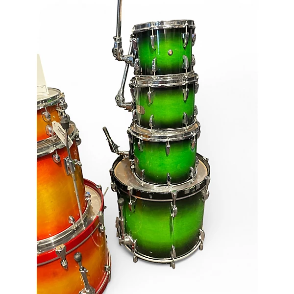 Used Pearl 4 Piece Session Custom Green Burst Drum Kit