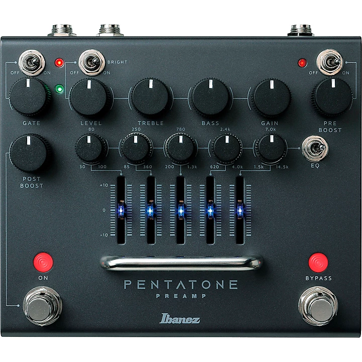 Ibanez Pentatone Preamp Distortion Effects Pedal Gun Metal