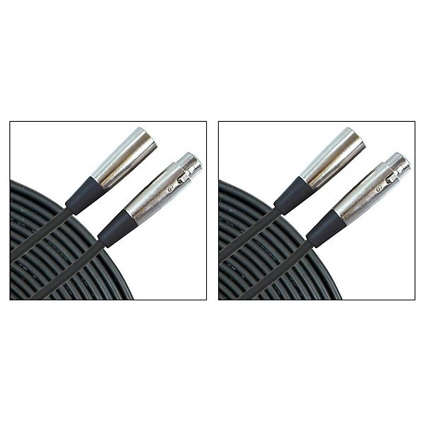 Standard Microphone Cable 20 ft Black 2 Pack