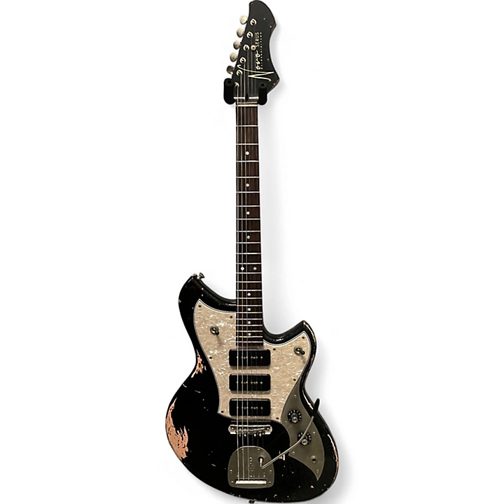 Used Novo Custom Serus J Black Over Pink Relic Solid Body Electric Guitar