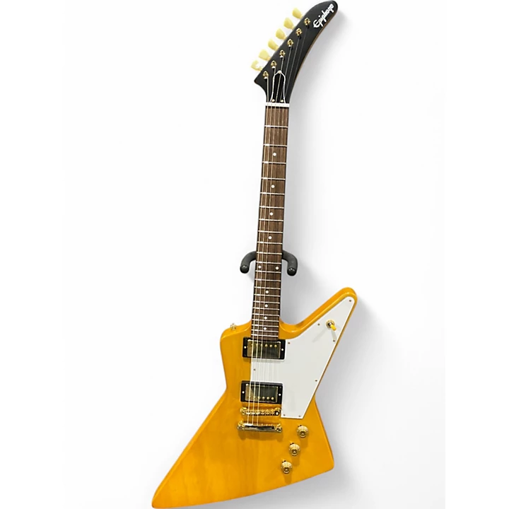 Used Epiphone Korina 1958 Explorer Amber Solid Body Electric Guitar