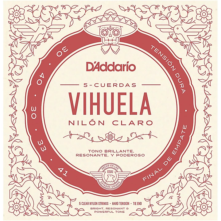 Vihuela 5 String Set Clear Nylon Hard Tension