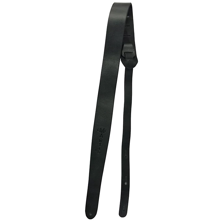 2 Leather Acoustic Guitar Strap with CFM Logo Black
