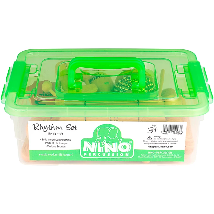 Wooden Rhythm Set with Plastic Storage Container