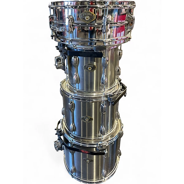 TAMA Used TAMA 4 Piece Rockstar Chrome Silver Drum Kit.gc