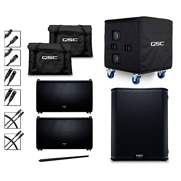 2 LA112 Pole Mounted Active Line Array Speaker Package With KS118 Subwoofer