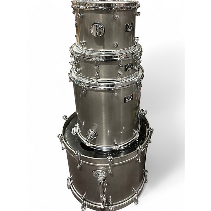 Trick Used Trick 4 Piece Aluminium Drum Set Gun Metal Grey Drum Kit.gc