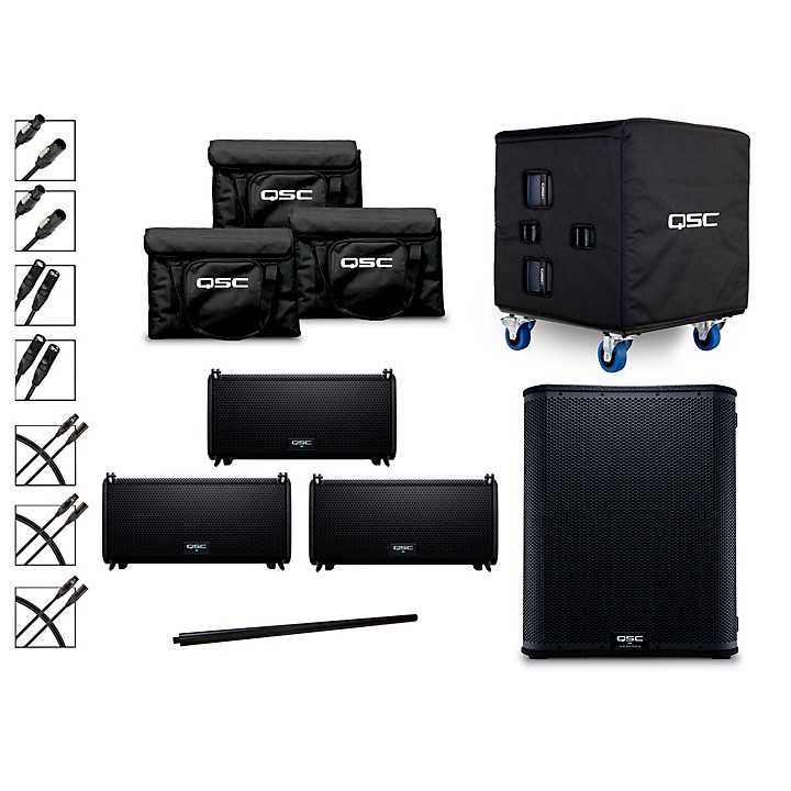 3 LA108 Pole Mounted Active Line Array Speaker Package With KS118 Subwoofer