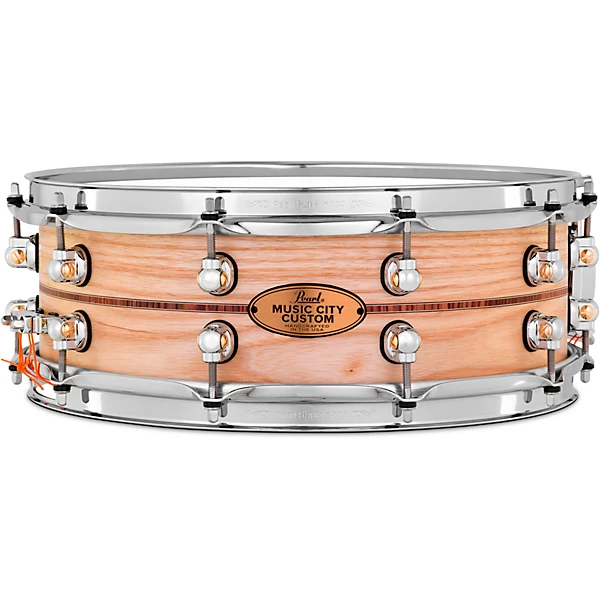 Music City Custom Solid Shell Snare Ash with Boxwood Rose Inlay