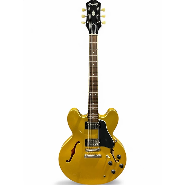 Used Epiphone ES355 Metallic Gold Hollow Body Electric Guitar