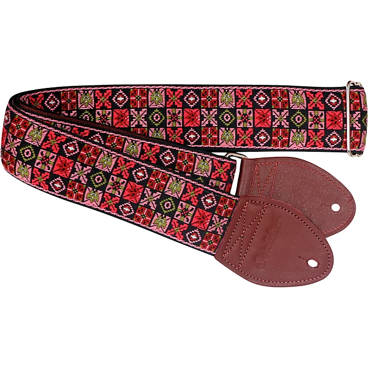 Woodstock Guitar Strap Pink 2 in