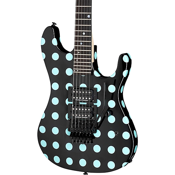 Nightswan Electric Guitar Black Blue Polka Dot
