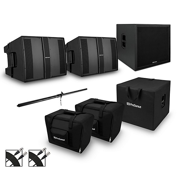 2 CDL10P Pole Mounted Line Array Speaker Package With CDL Sub18 Subwoofer