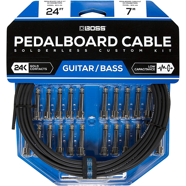BCK 24 Pedalboard Cable Kit 24 Connectors 24 ft Black