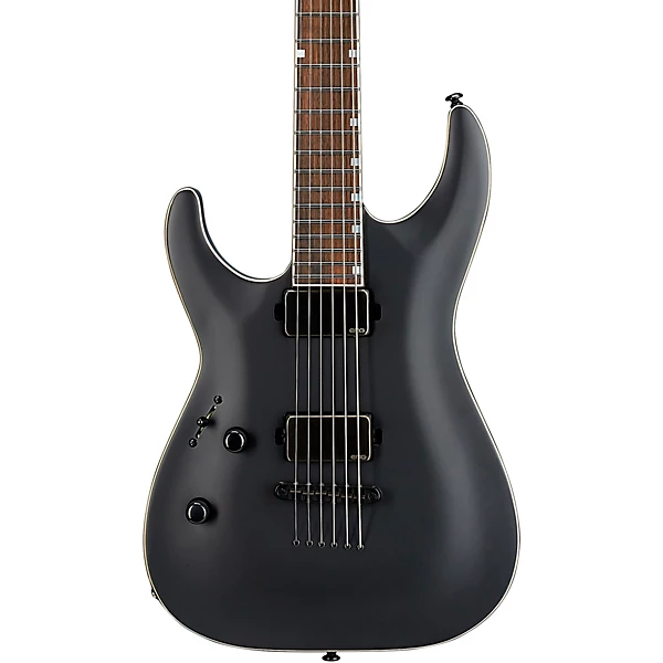 LTD MH 1000 Baritone Left Handed Electric Guitar Black Satin