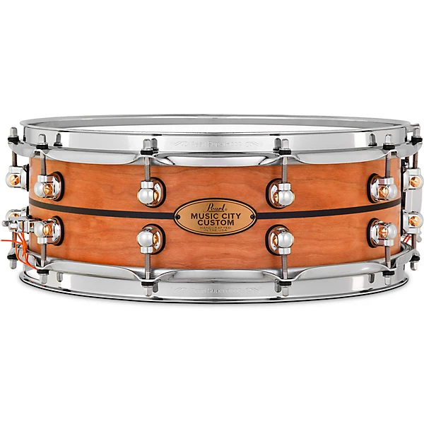 Music City Custom Solid Shell Snare Cherry with Ebony Inlay