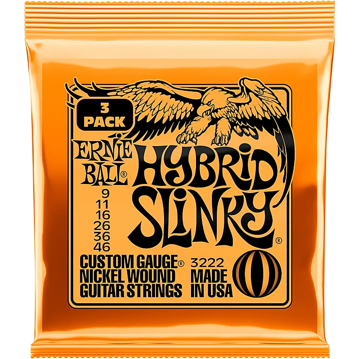 3222 Nickel Hybrid Slinky Electric Guitar Strings 3 Pack