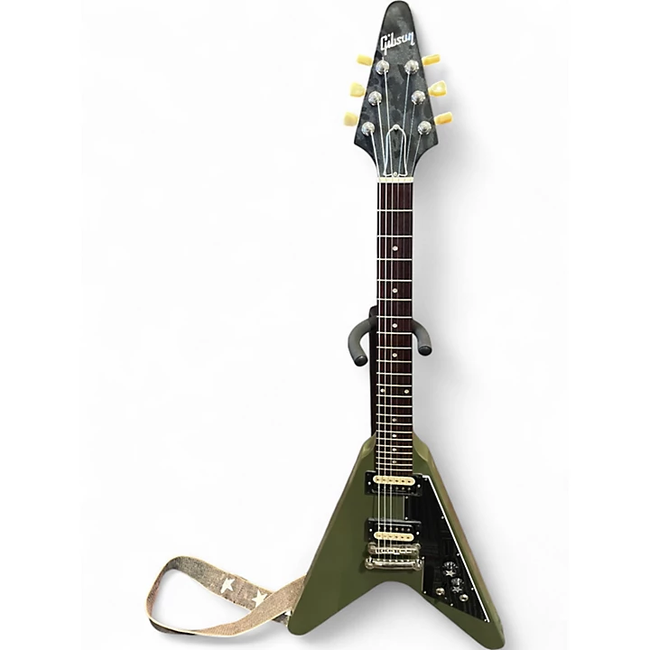 Used Gibson Tribute flying v Olive Green Solid Body Electric Guitar