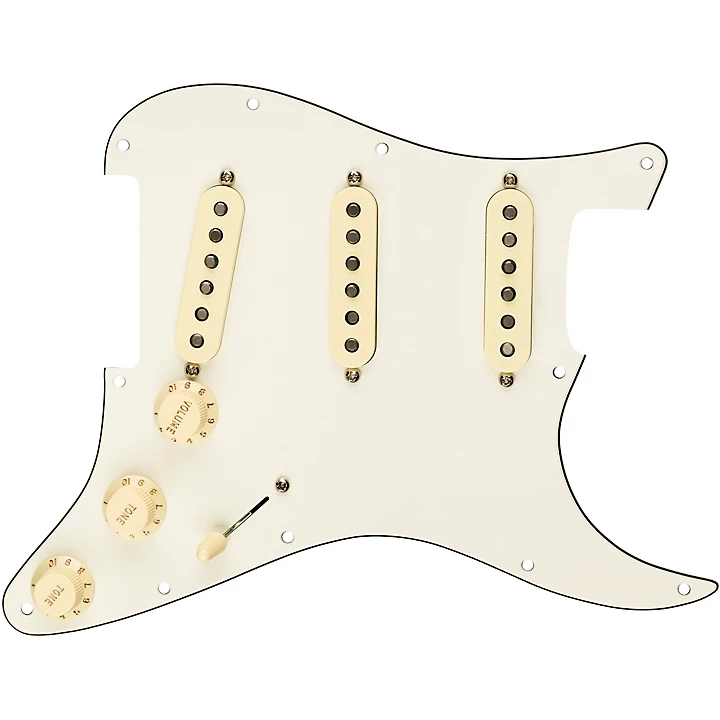 Stratocaster SSS 57 62 Pre Wired Pickguard White Back White