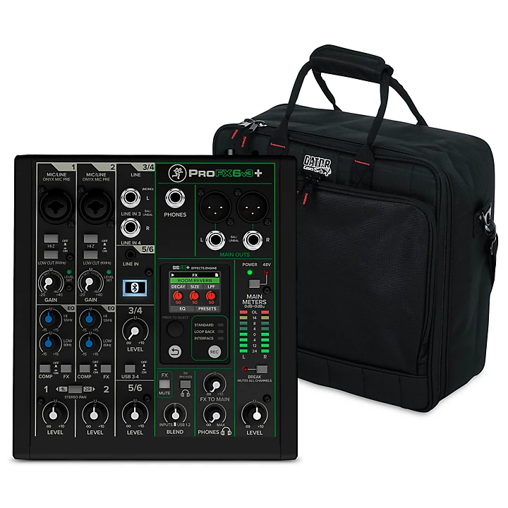 ProFX6v3 6 Channel Mixer With Gator Mixer Bag