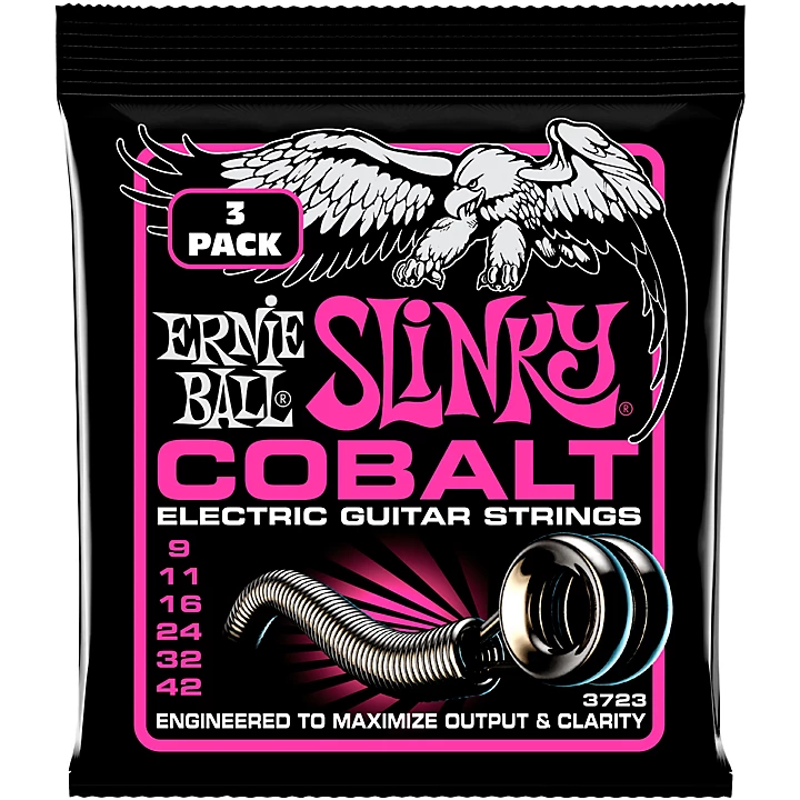 Super Slinky Cobalt Electric Guitar Strings 3 Pack 09 42