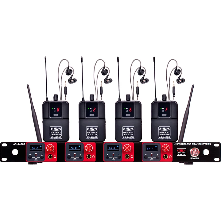 Quad UHF Wireless In Ear Monitor Band System 534 552MHz