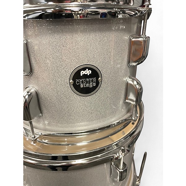 PDP by DW Used PDP by DW 5 Piece CENTER STAGE Silver Sparkle Drum Kit.gc