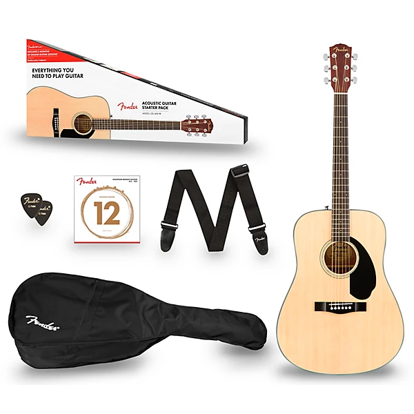 Fender CD 60S Dreadnought V2 Acoustic Guitar Pack Natural