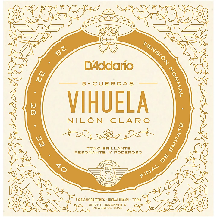 Vihuela 5 String Set Clear Nylon Normal Tension
