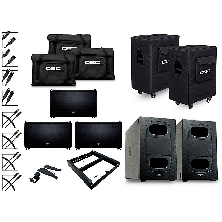 3 LA112 Ground Stack Active Line Array Speaker Package With 2 KS212C Subwoofers