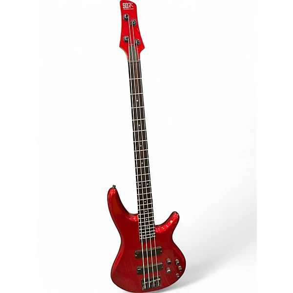 Ibanez Used Ibanez SR255 Chrome Red Electric Bass Guitar.gc