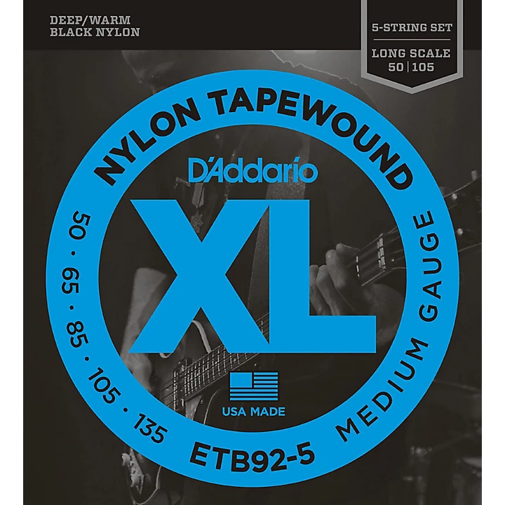 ETB92 5 Medium Black Nylon Tapewound 5 String Bass Strings