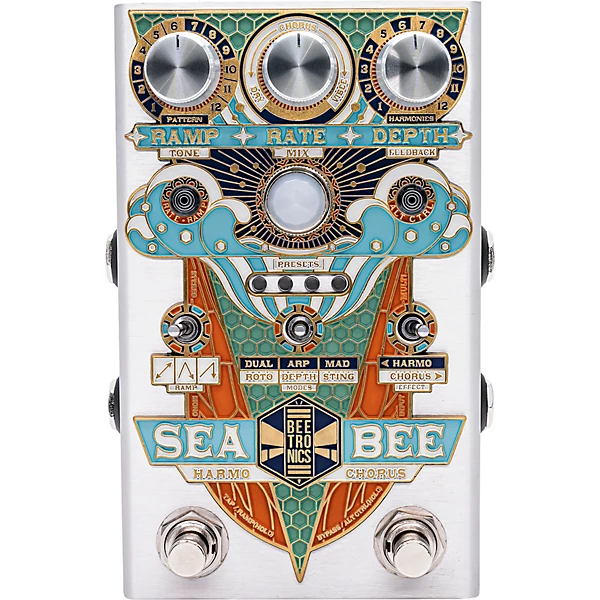 Beetronics FX Seabee Harmochorus Effects Pedal Silver Anodized