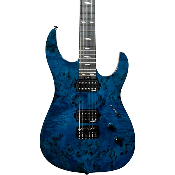 Ninja 6 String Super Shred Series Electric Guitar Blue Burl