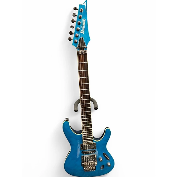 Ibanez Used Ibanez S6570QNBL Blue Solid Body Electric Guitar.gc