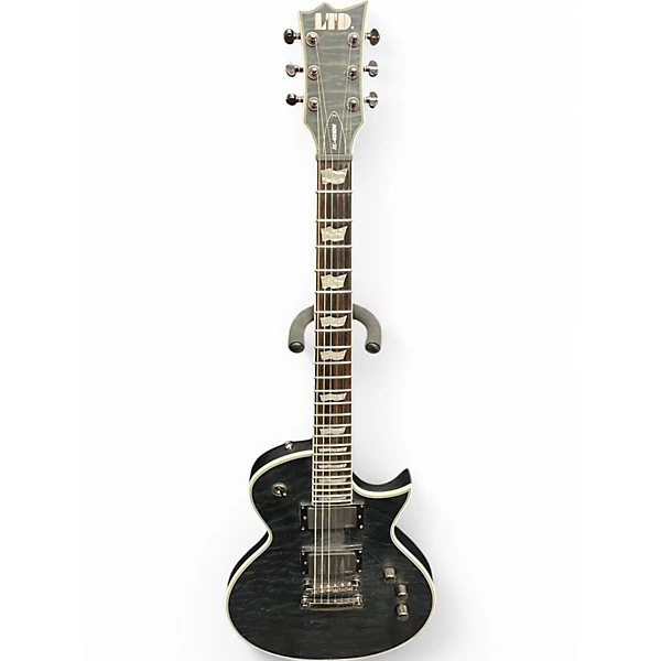 Used ESP LTD EC401QM Trans Black Solid Body Electric Guitar