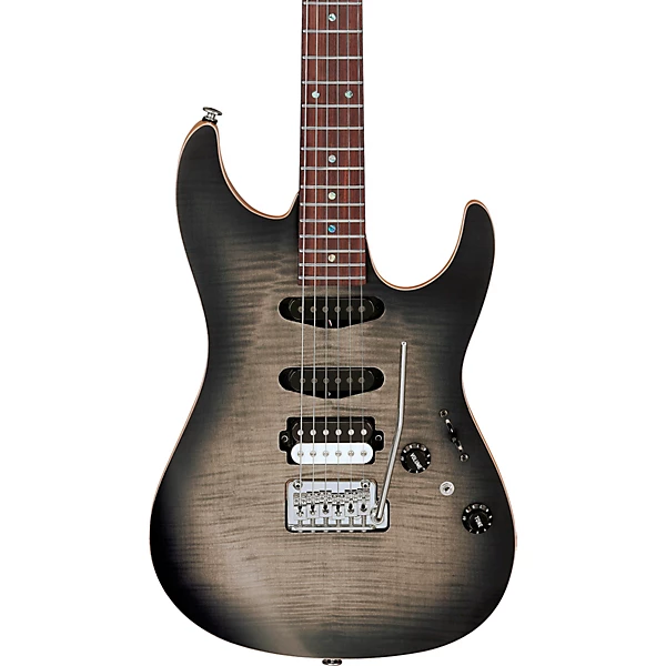 Tom Quayle Signature 6str Electric Guitar Charcoal Black Burst Flat
