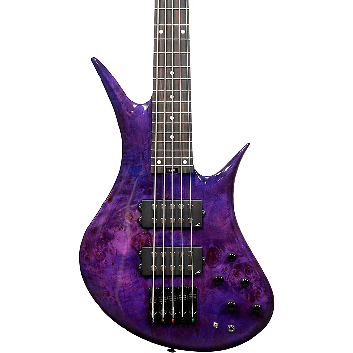 Helio 5 String Bass Super Shred Series Electric Guitar Magenta Burl
