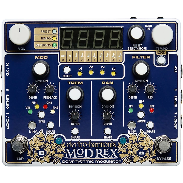 Electro Harmonix MOD REX Polyrhythmic Modulator Effects Pedal