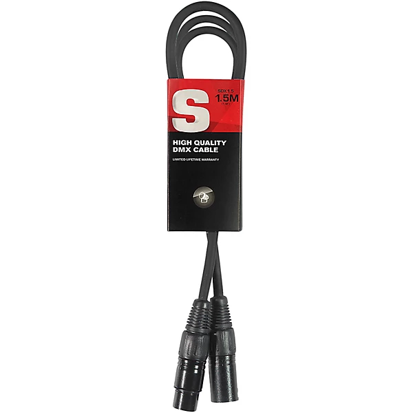 DMX cable XLR XLR m f 5 ft Black