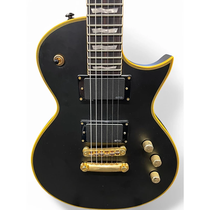 Used ESP EC1000 Black and Gold Solid Body Electric Guitar