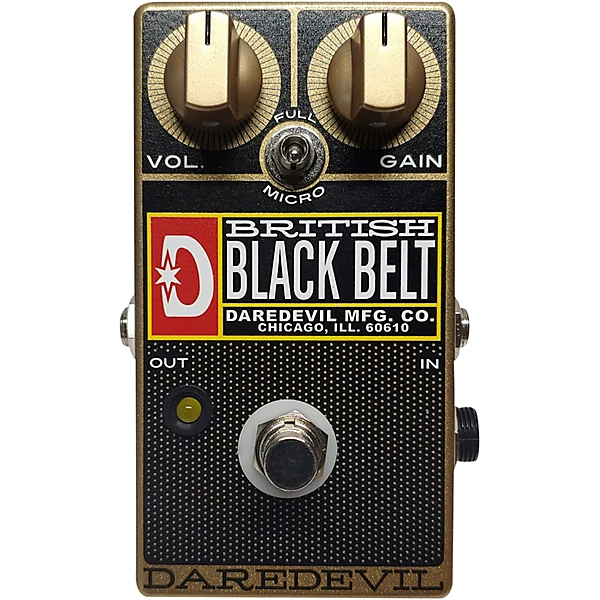 Daredevil Pedals British Black Belt Drive Effects Pedal Gold