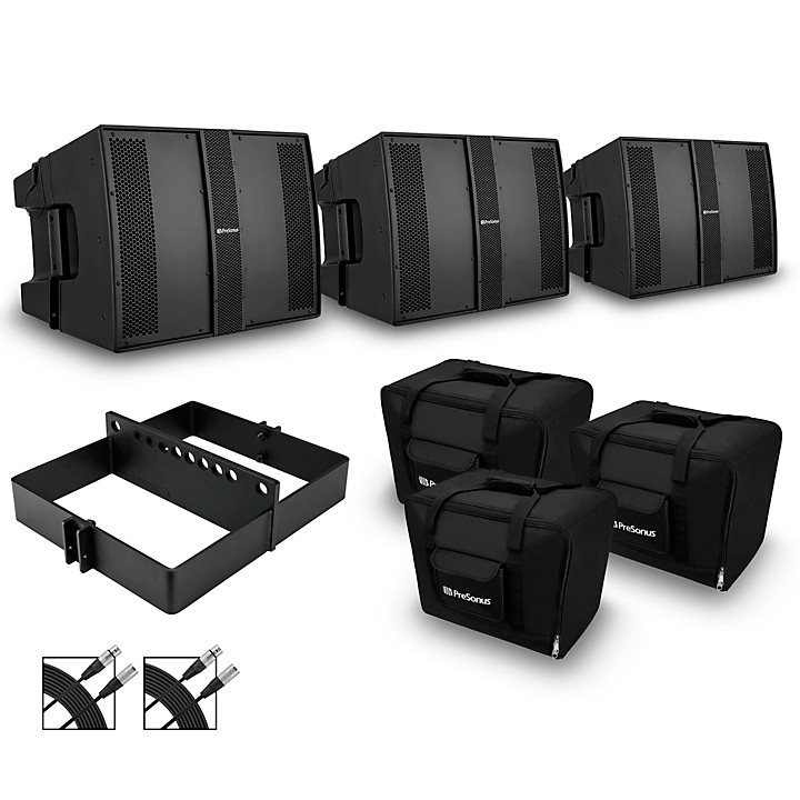 3 CDL10P Active Line Array Speaker Package With Rigging Grid and Bags