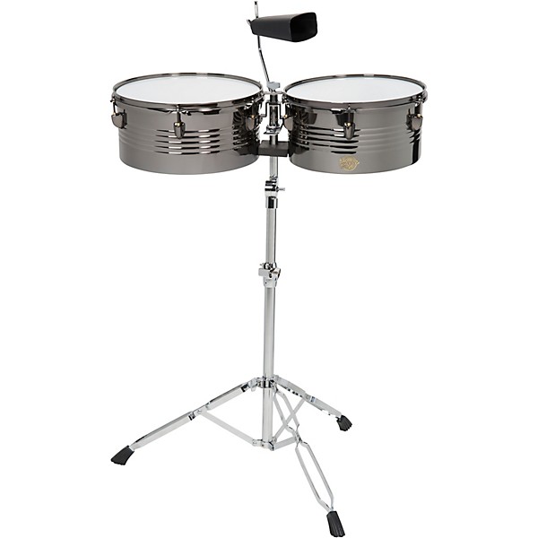 Baja Percussion Set of Timbales with Cowbell and Adjustable Stand