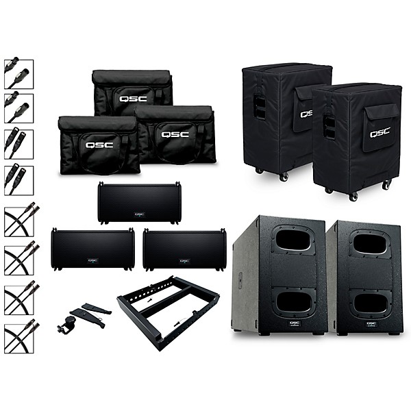 3 LA108 Ground Stack Active Line Array Speaker Package With 2 KS212C Subwoofers