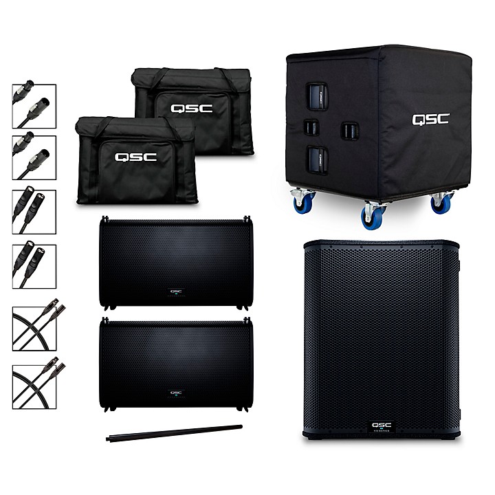 2 LA112 Pole Mounted Active Line Array Speaker Package With KS118 Subwoofer
