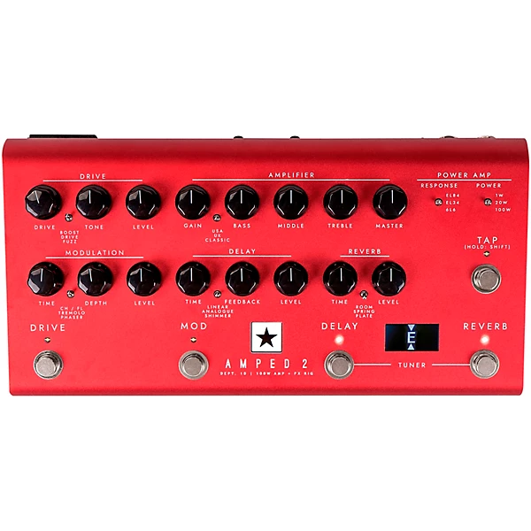 AMPED 2 100w Guitar Power Amplifier with Effects Red