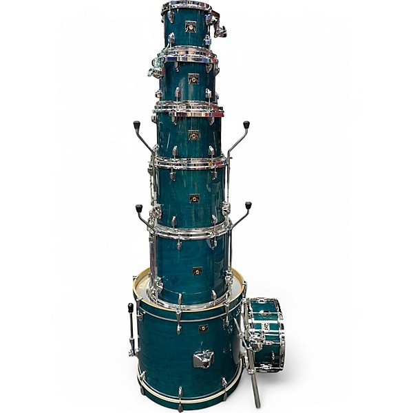 TAMA Used TAMA 7 Piece Superstar Classic Blue Lacquer Burst Drum Kit.gc
