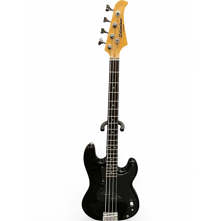 Used Silvertone SSLB 11 BK Black Electric Bass Guitar